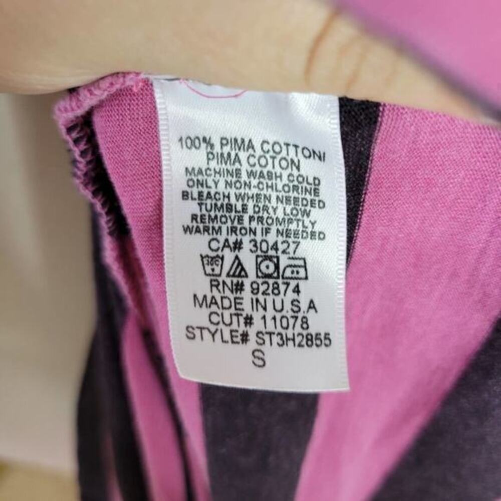 Splendid Women's Striped‎ Pink Purple SheerRacerback Top Size Small - Picture 5 of 5